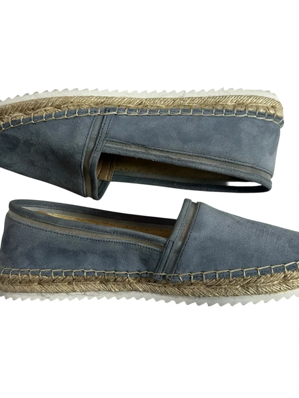 Karl Lagerfeld Paris Blue Suede Espadrille Slip On Flats Shoes Size 8.5